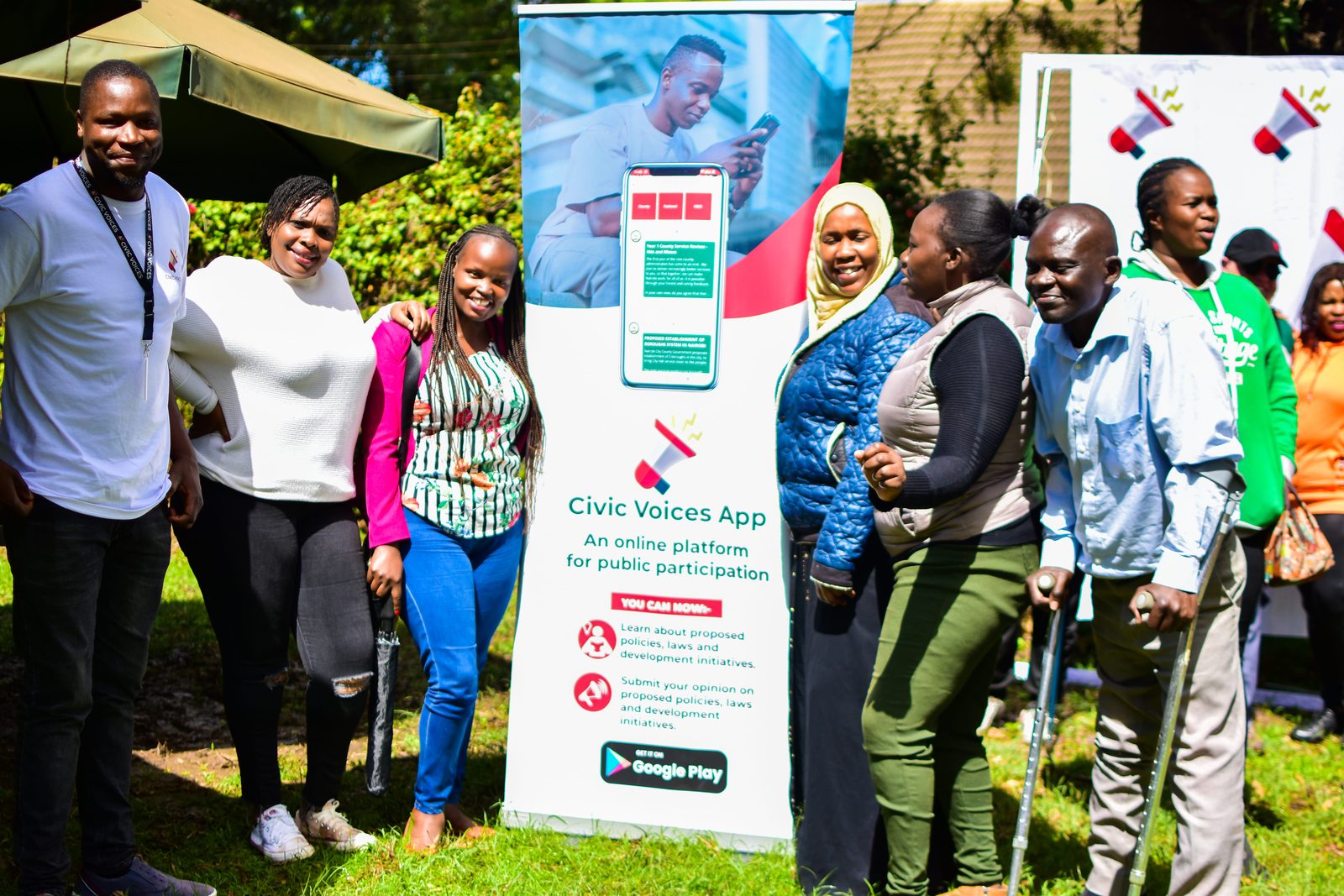 Civic Voices team and community members at a public participation outreach in Nairobi